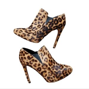 Nine West Leandra Leopard Print Stiletto Heel Bootie Size 10 M